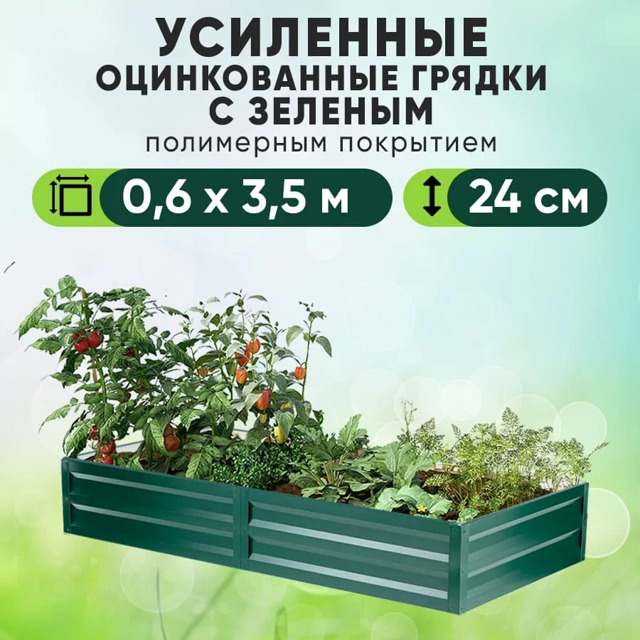 Зеленая усиленная грядка (0,6 х 3,5)